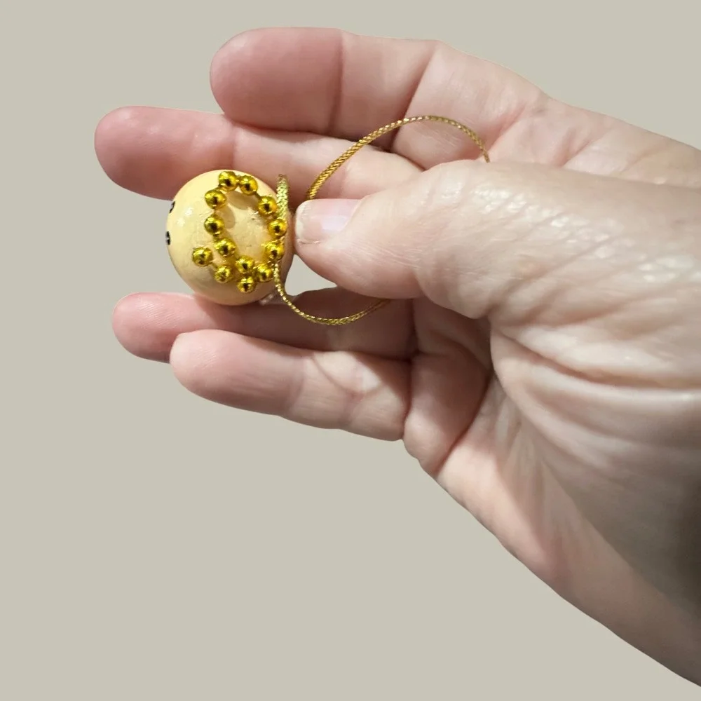 Vintage Angel Jingle Bell Christmas Ornament Gold Halo‎ Lace Bow Heart Cutout